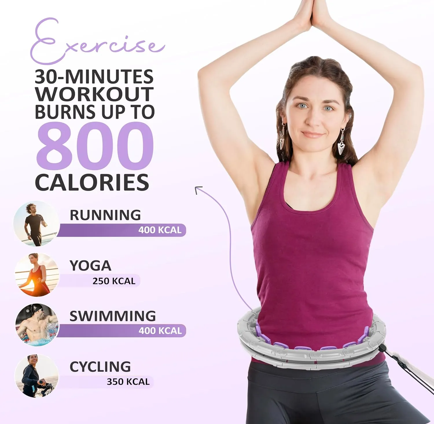 Experience Fitness Excellence with Our Infinity Hoop Plus Size  Weighted Hula Hoop for Weight Loss  Hula Hoop Exercise Ring with ABS and Quality Wheels  for All The Sizes and Levels