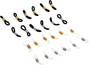 Eyeglass Chain Ends Adjustable Rubber Ends Connectors Anti-slip Strap Holder Chain Loops for Eye Glasses (4 Colors, 24 Pieces)