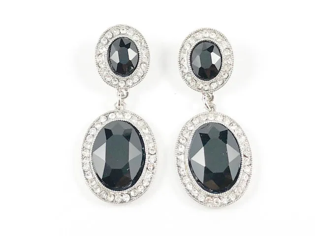 Fancy Black Stones Drop Fashion Earrings