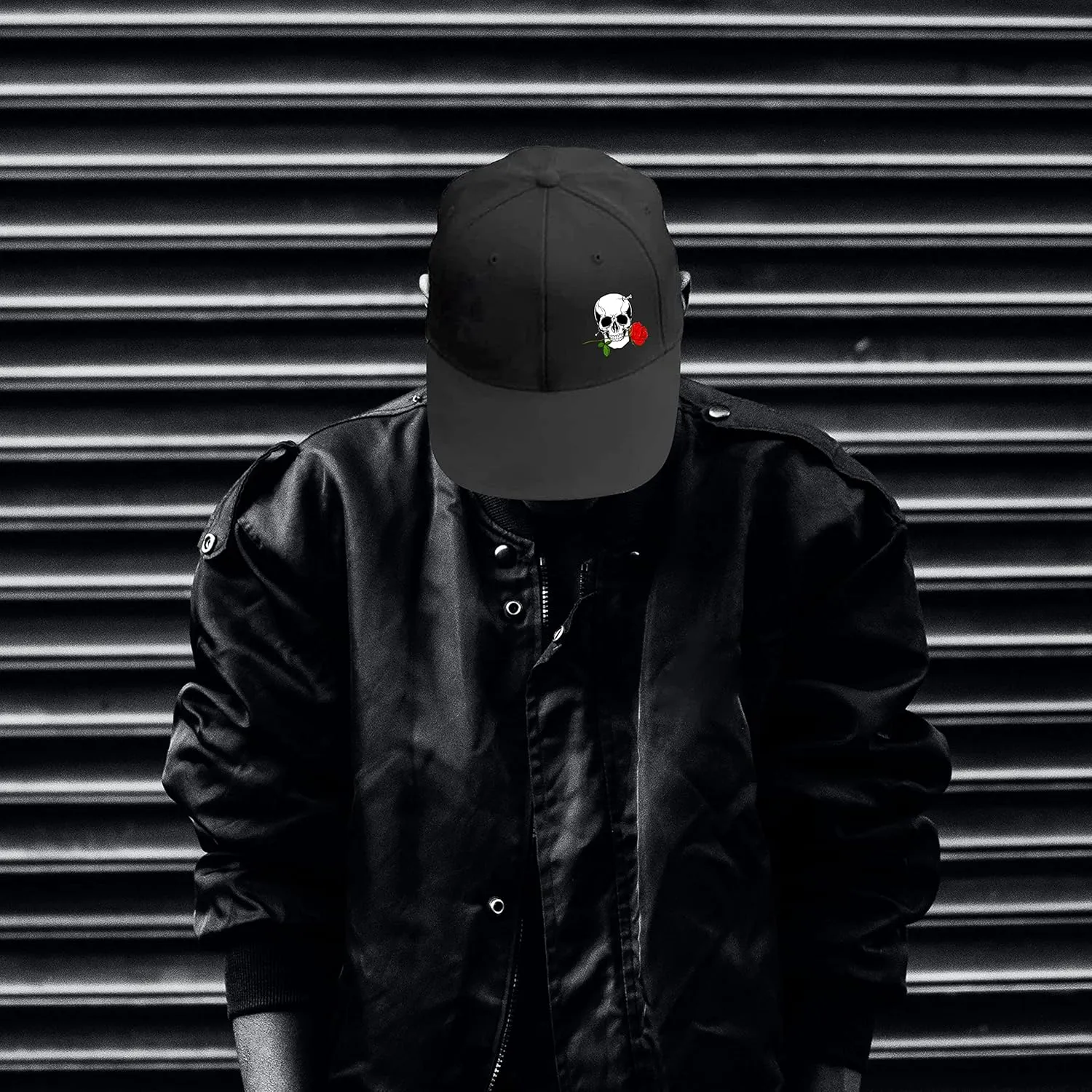 Flat Bill Brim Hat for Men Snap Backpack Men Snapback Hats Trucker Hats Adjustable Men's Baseball Caps Black