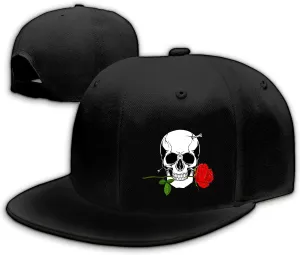 Flat Bill Brim Hat for Men Snap Backpack Men Snapback Hats Trucker Hats Adjustable Men's Baseball Caps Black