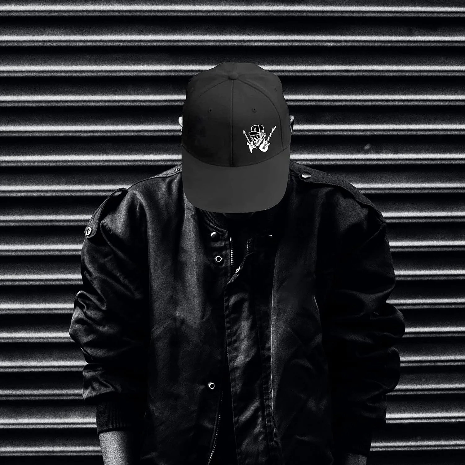 Flat Bill Brim Hat for Men Snap Backpack Men Snapback Hats Trucker Hats Adjustable Men's Baseball Caps Black