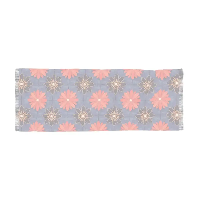 Floral Light Scarf with Red Flowers