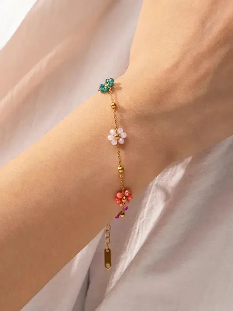 Florella – Handcrafted floral beads – Charm bracelet