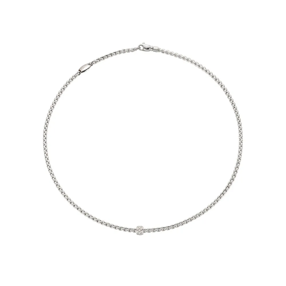 FOPE 18ct White Gold Eka Tiny 0.19ct Diamond Necklace 73001CX_PB_B_XBX_043