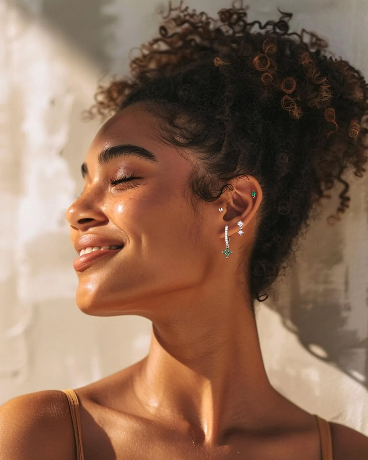 Gold Flat Back Stud Earrings Set Surgical Stainless Steel Dainty Cartilage Earring Pack for Women Men