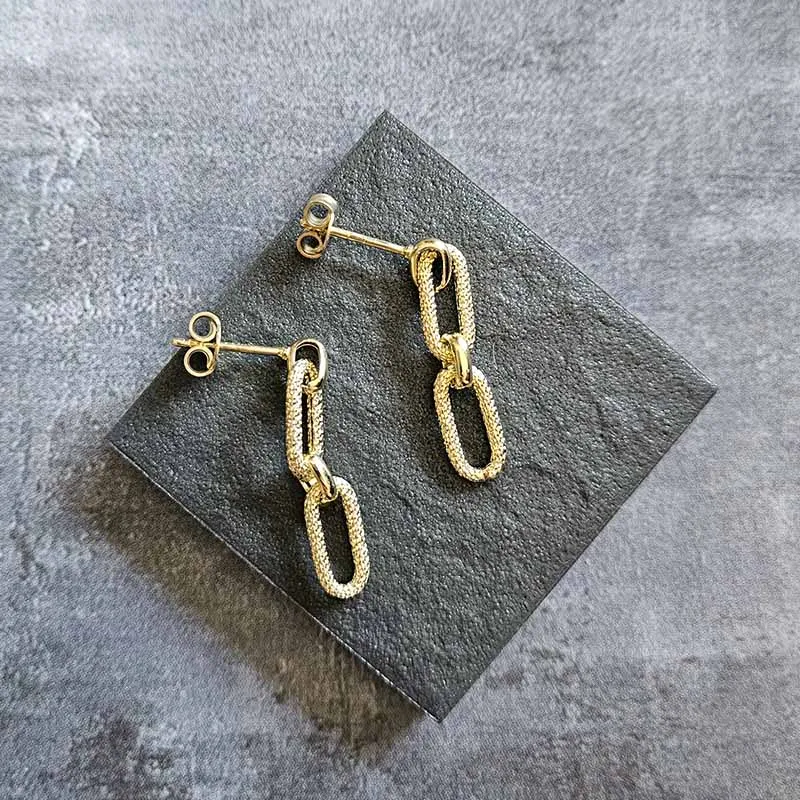 Gold Paperclip Dangling Earrings