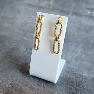 Gold Paperclip Dangling Earrings
