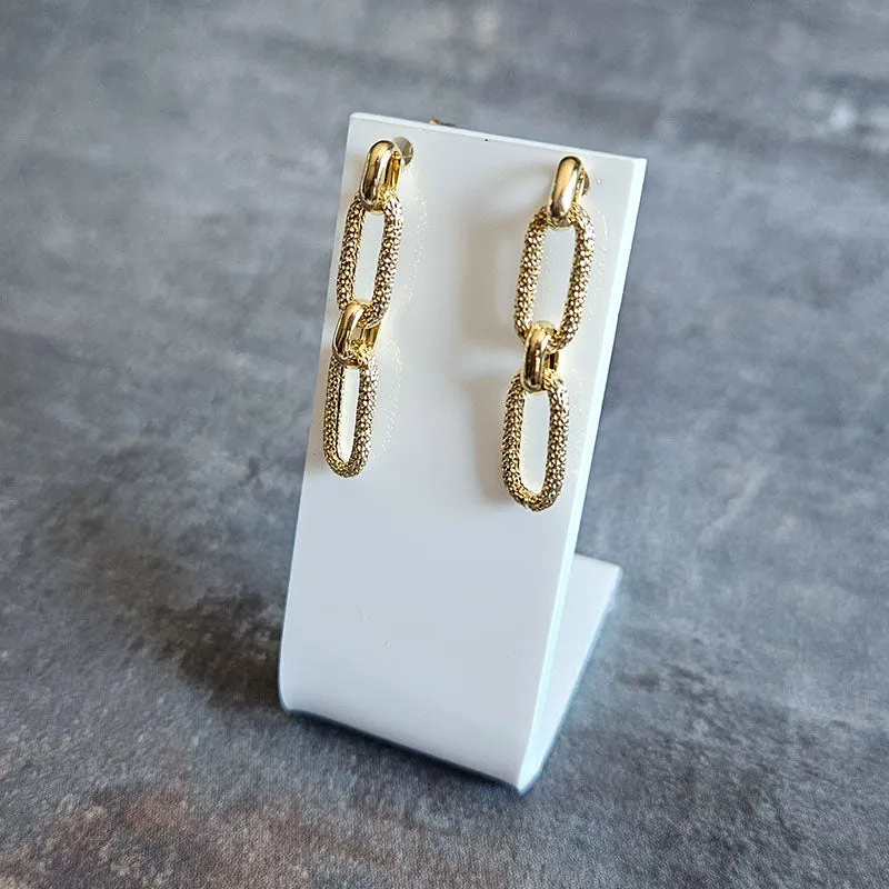 Gold Paperclip Dangling Earrings