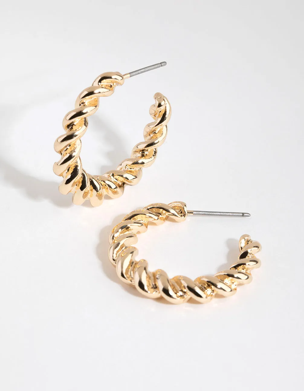 Gold Small Twist Hoop Earrings