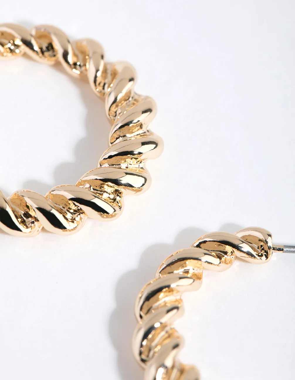 Gold Small Twist Hoop Earrings