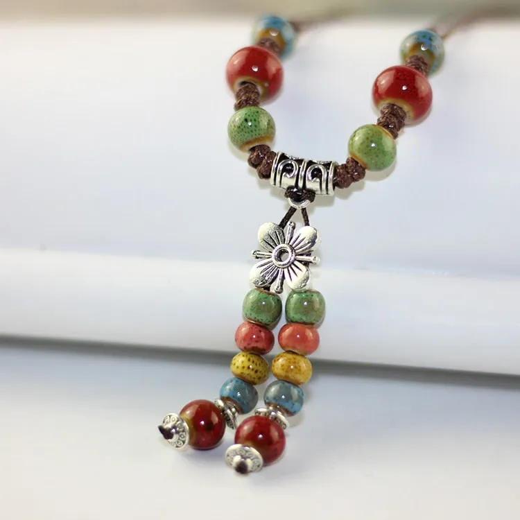 Handmade ceramic fashion simple collarbone chain long sweater chain