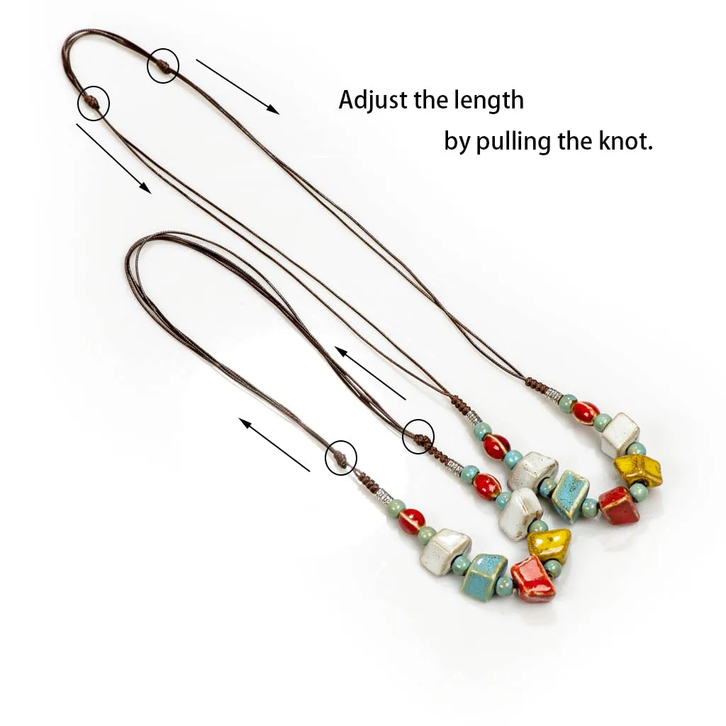Handmade ceramic fashion simple collarbone chain long sweater chain