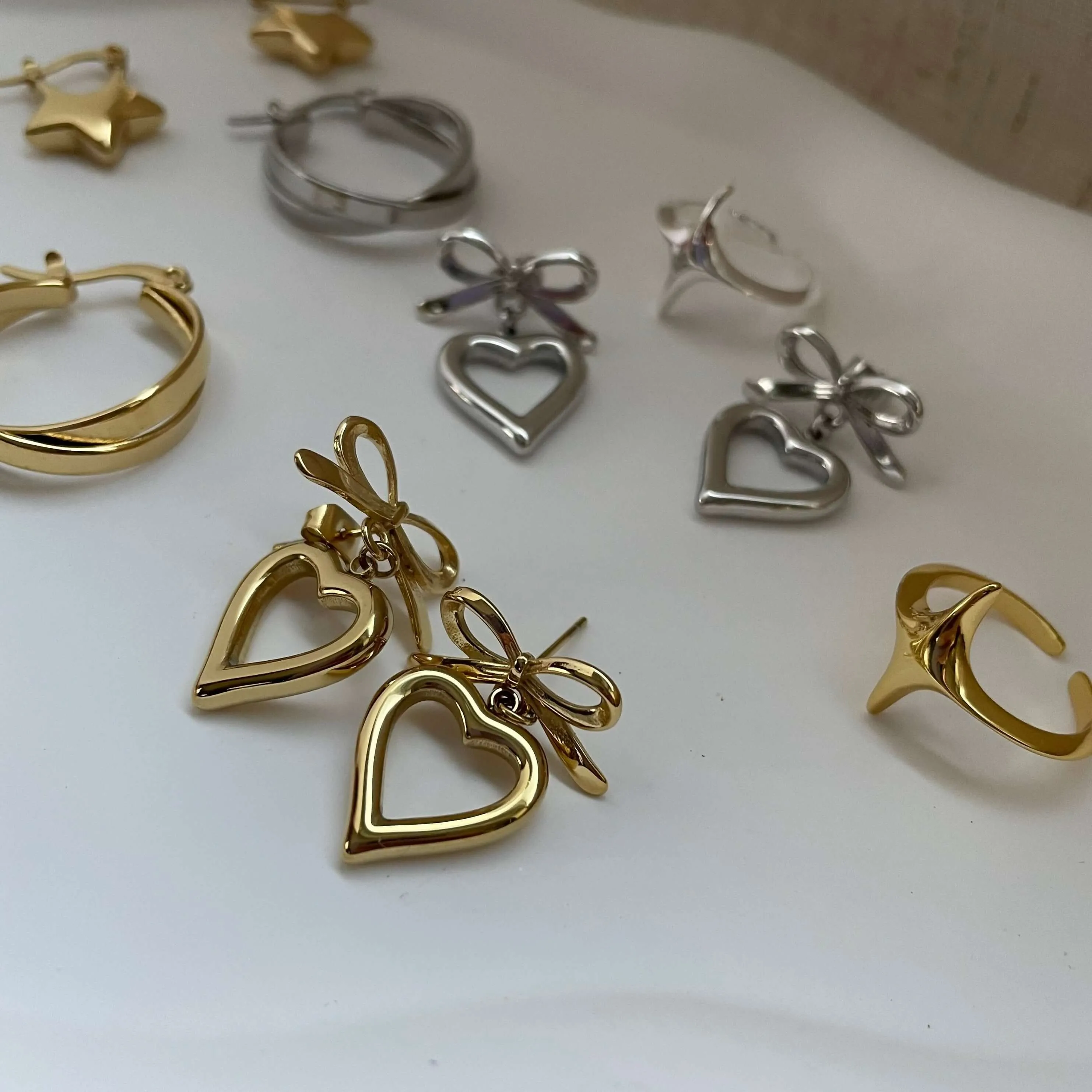 Heart Bow Earrings