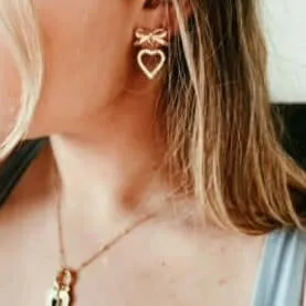 Heart Bow Earrings