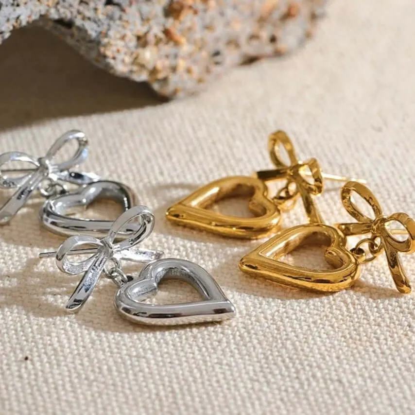 Heart Bow Earrings