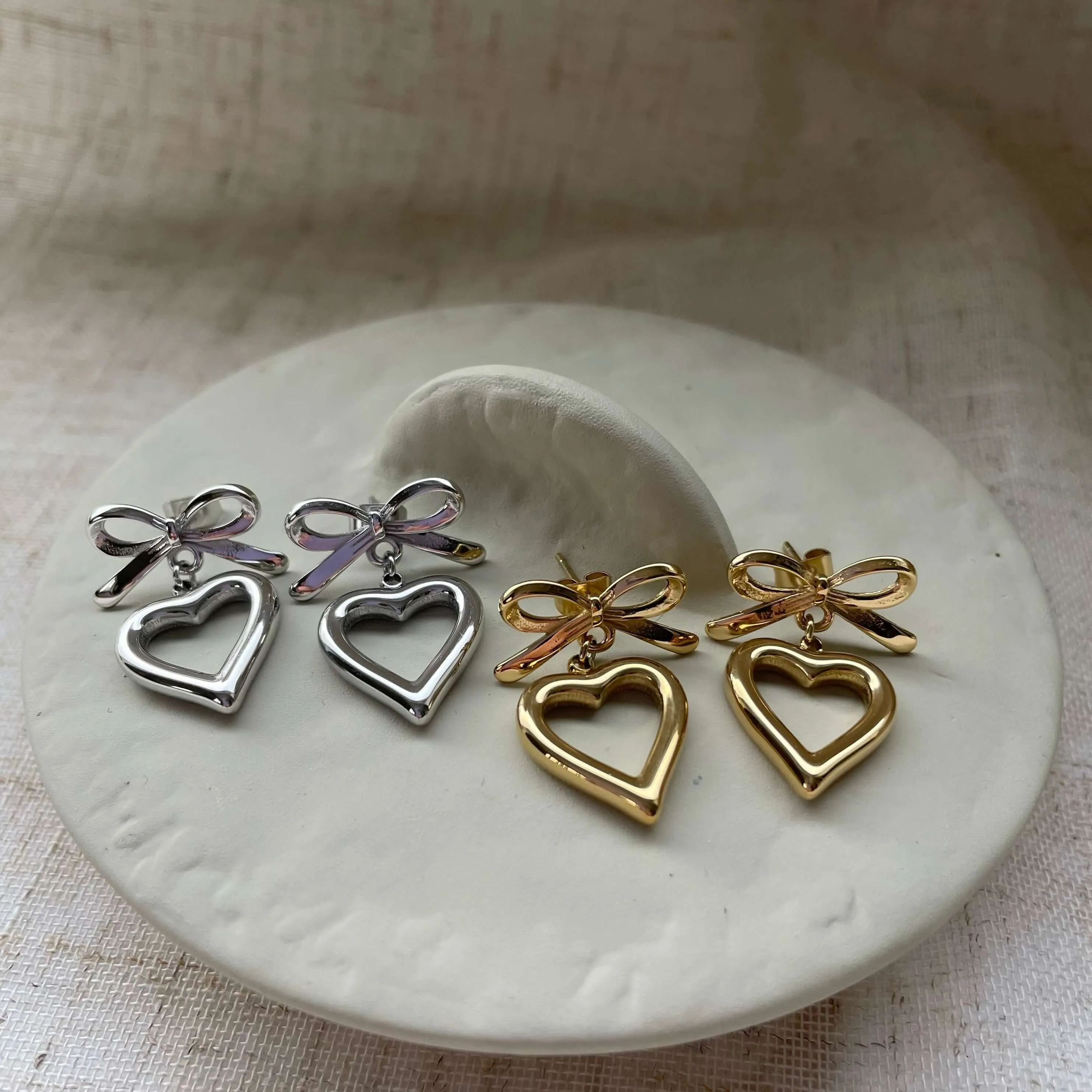 Heart Bow Earrings