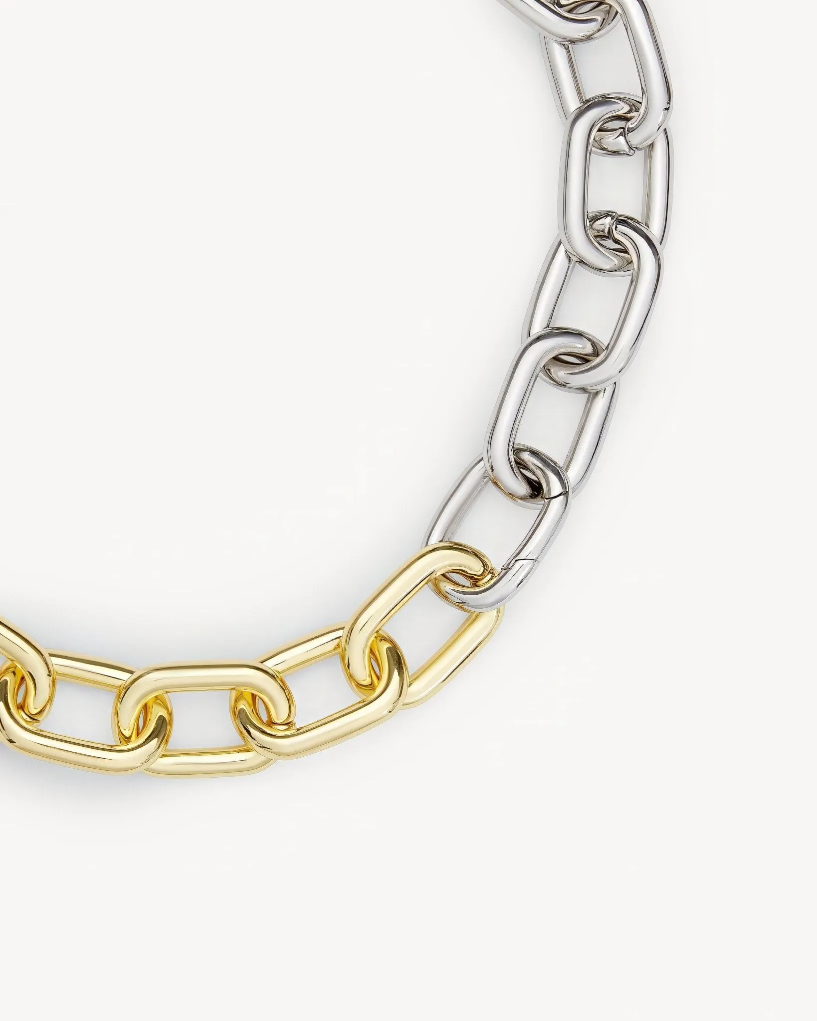 Interchangeable Link Necklace in Gold and Silver Split