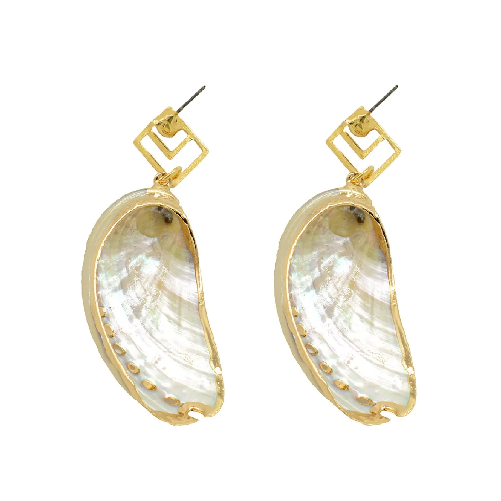 Joker & Witch Niata Shell Drop Gold Earrings for Women