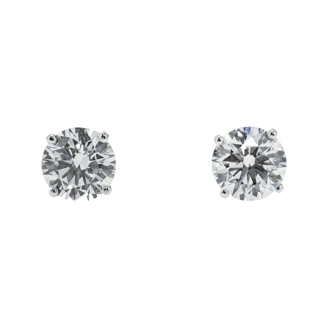 Lilia 4 Carats Solitaire Lab Grown Round Diamond Stud Earrings in 14K White Gold IGI