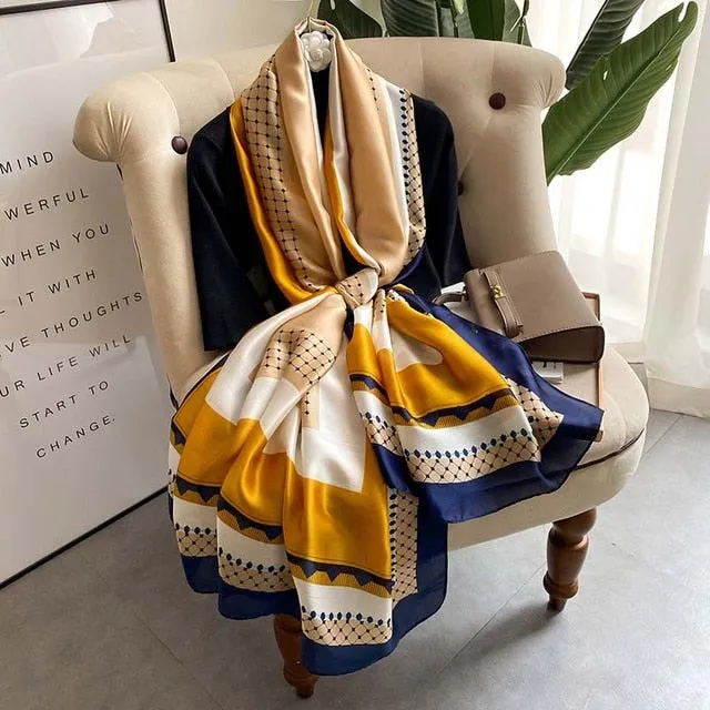 Luxury Silk Scarf  Hijab Shawl
