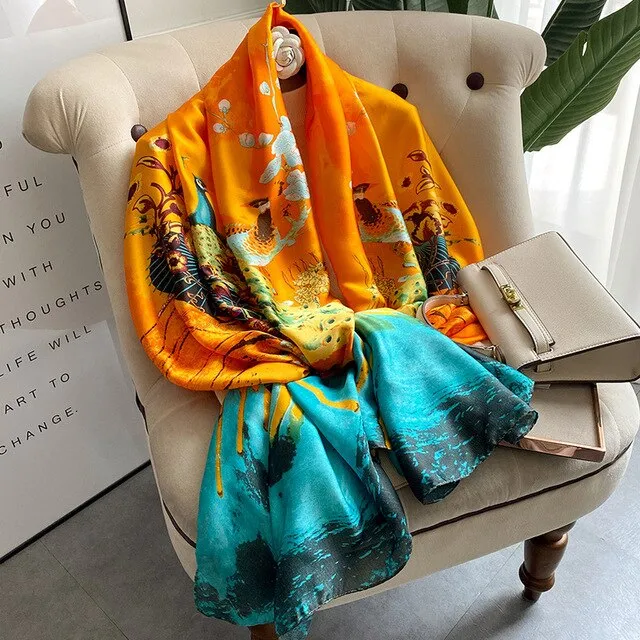 Luxury Silk Scarf  Hijab Shawl