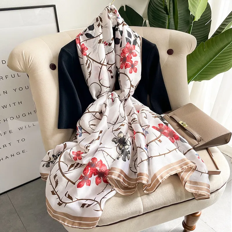 Luxury Silk Scarf  Hijab Shawl