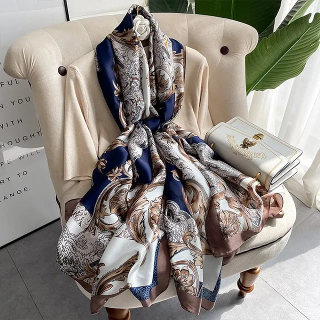 Luxury Silk Scarf  Hijab Shawl