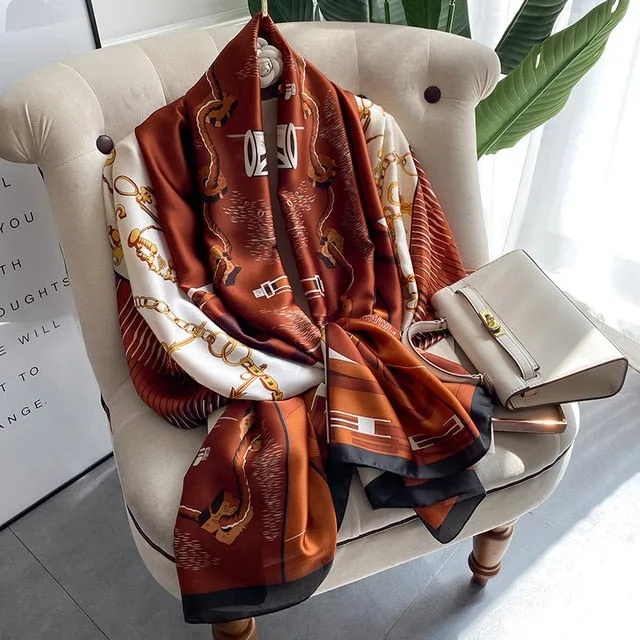 Luxury Silk Scarf  Hijab Shawl