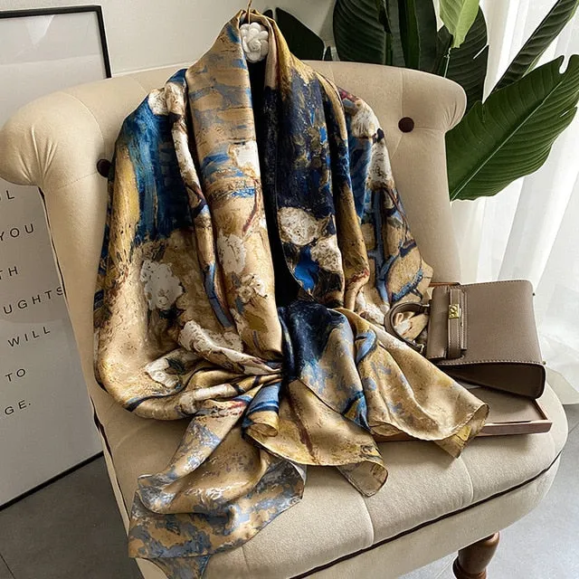 Luxury Silk Scarf  Hijab Shawl