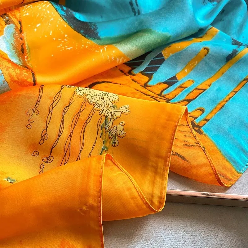 Luxury Silk Scarf  Hijab Shawl