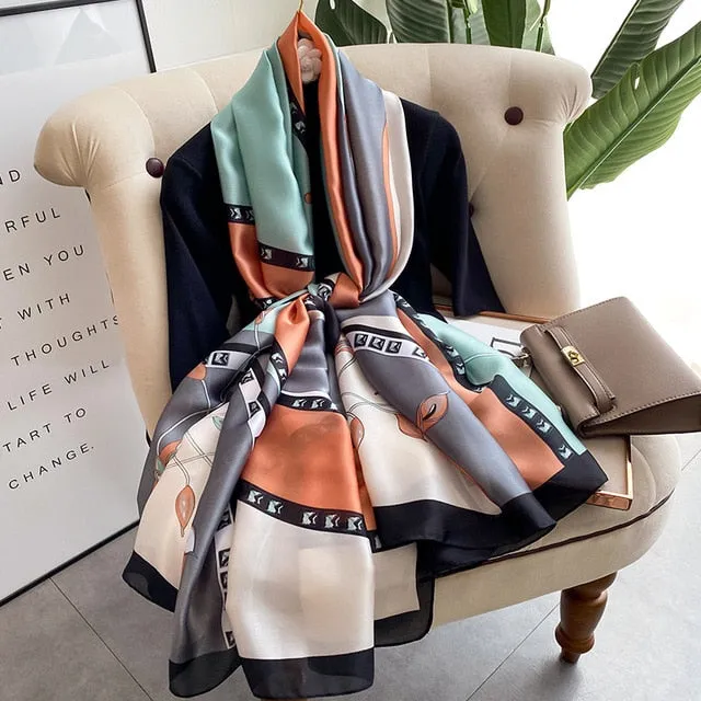 Luxury Silk Scarf  Hijab Shawl