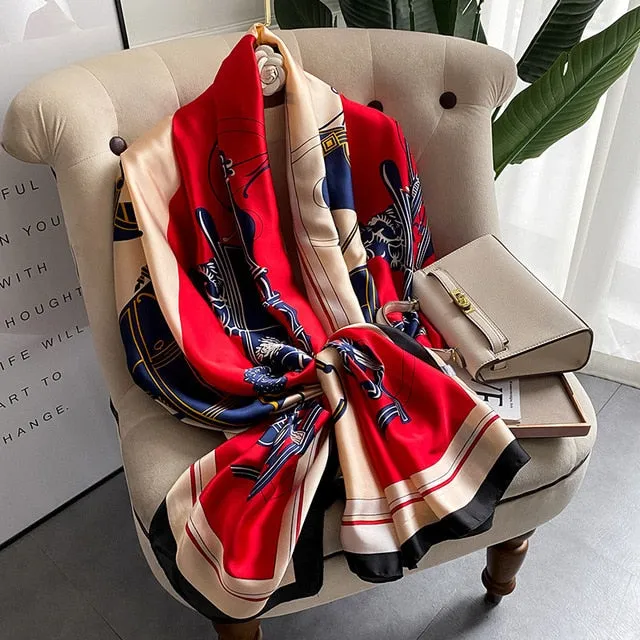 Luxury Silk Scarf  Hijab Shawl