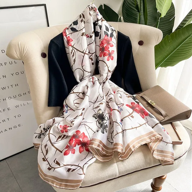 Luxury Silk Scarf  Hijab Shawl