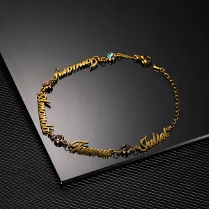 Multi-Name Birthstone Bracelet