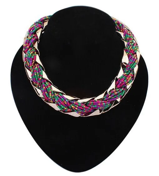 New fashion Bohemian style Punk Fashion Simple Metal braid Twist Chain necklaces & pendants woman's Necklace