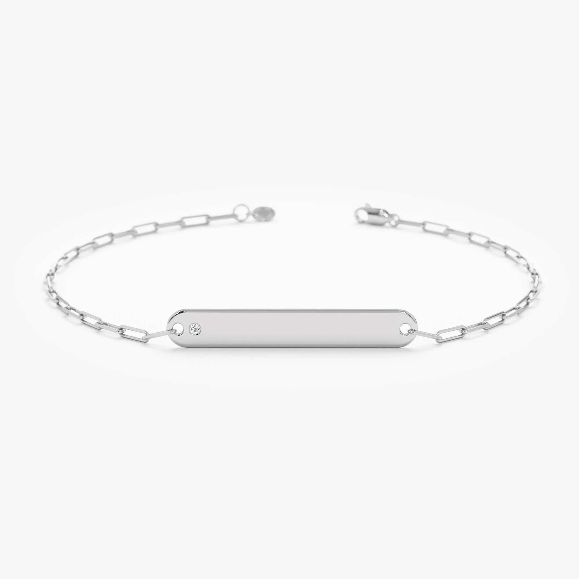 Paperclip Diamond Name Bracelet, Brooke