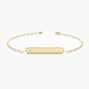 Paperclip Diamond Name Bracelet, Brooke