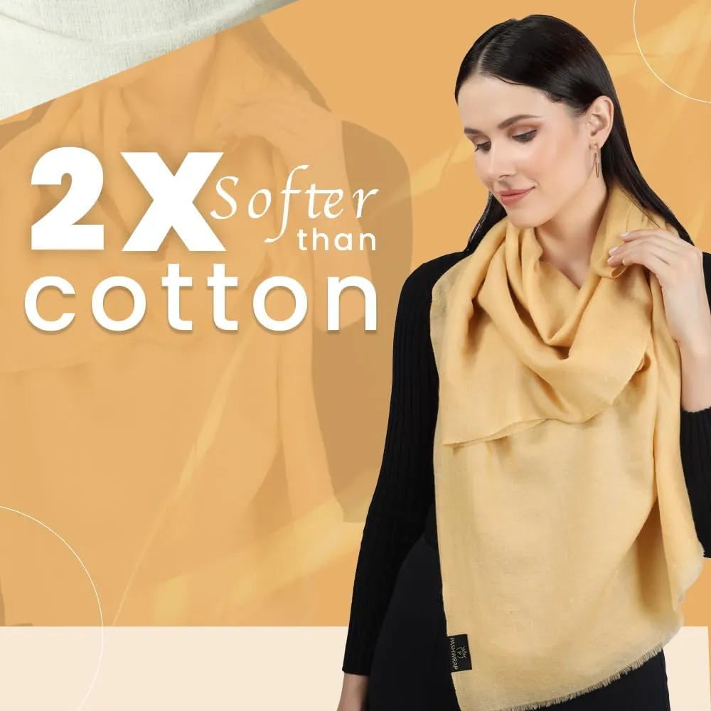 PASHWRAP 100% Himalayan Cashmere Wrap | Lightweight Cashmere Scarf | Ultra Thin Kashmiri Pashmina Shawl | Ideal For Travel
