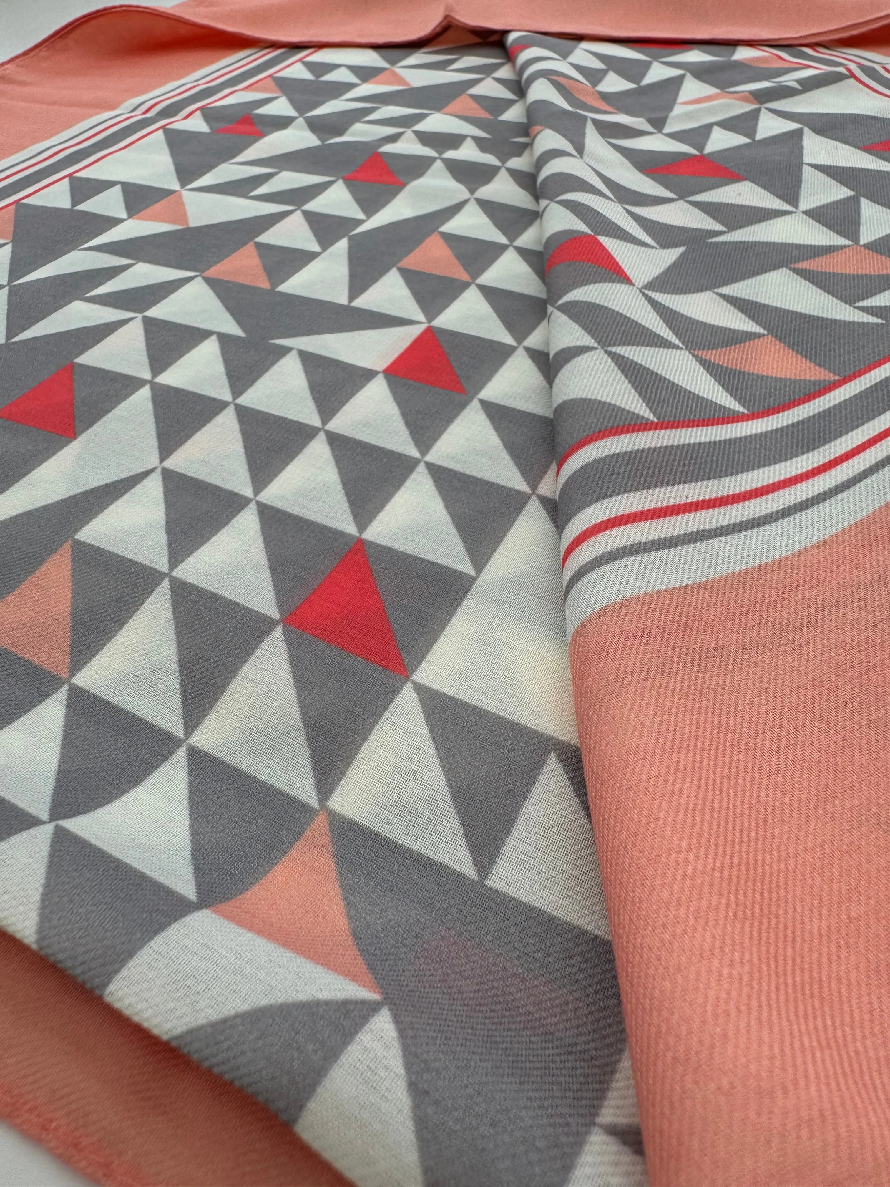 Peach and Grey Scarf