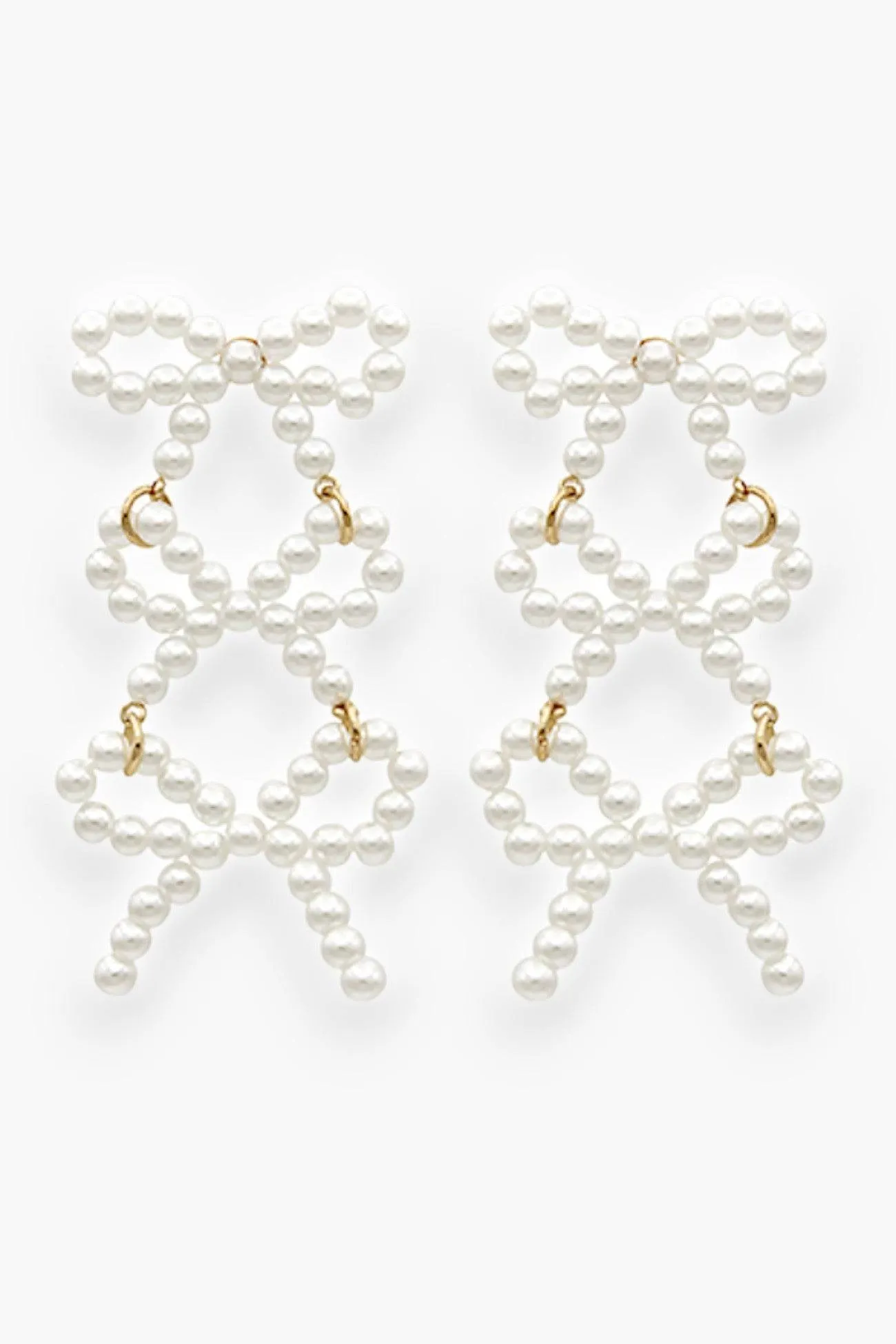 Pearl Bow Design Earrings
