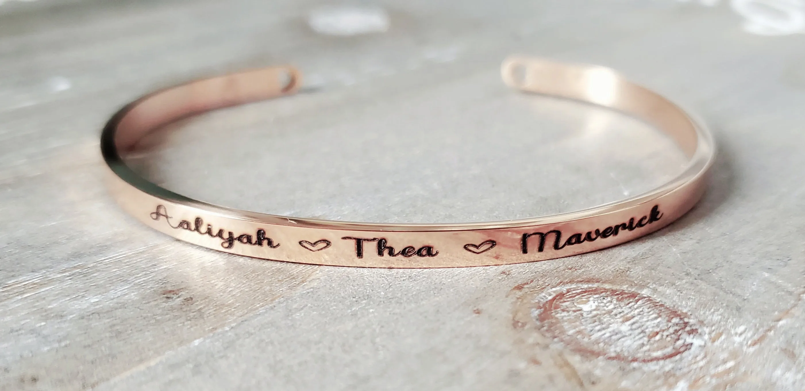 Personalized Rose Gold Cuff Bracelet