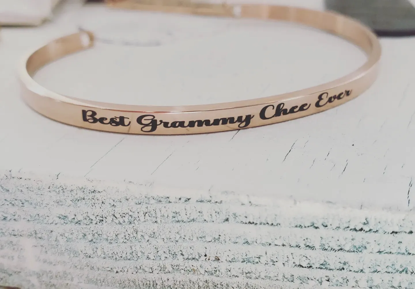 Personalized Rose Gold Cuff Bracelet
