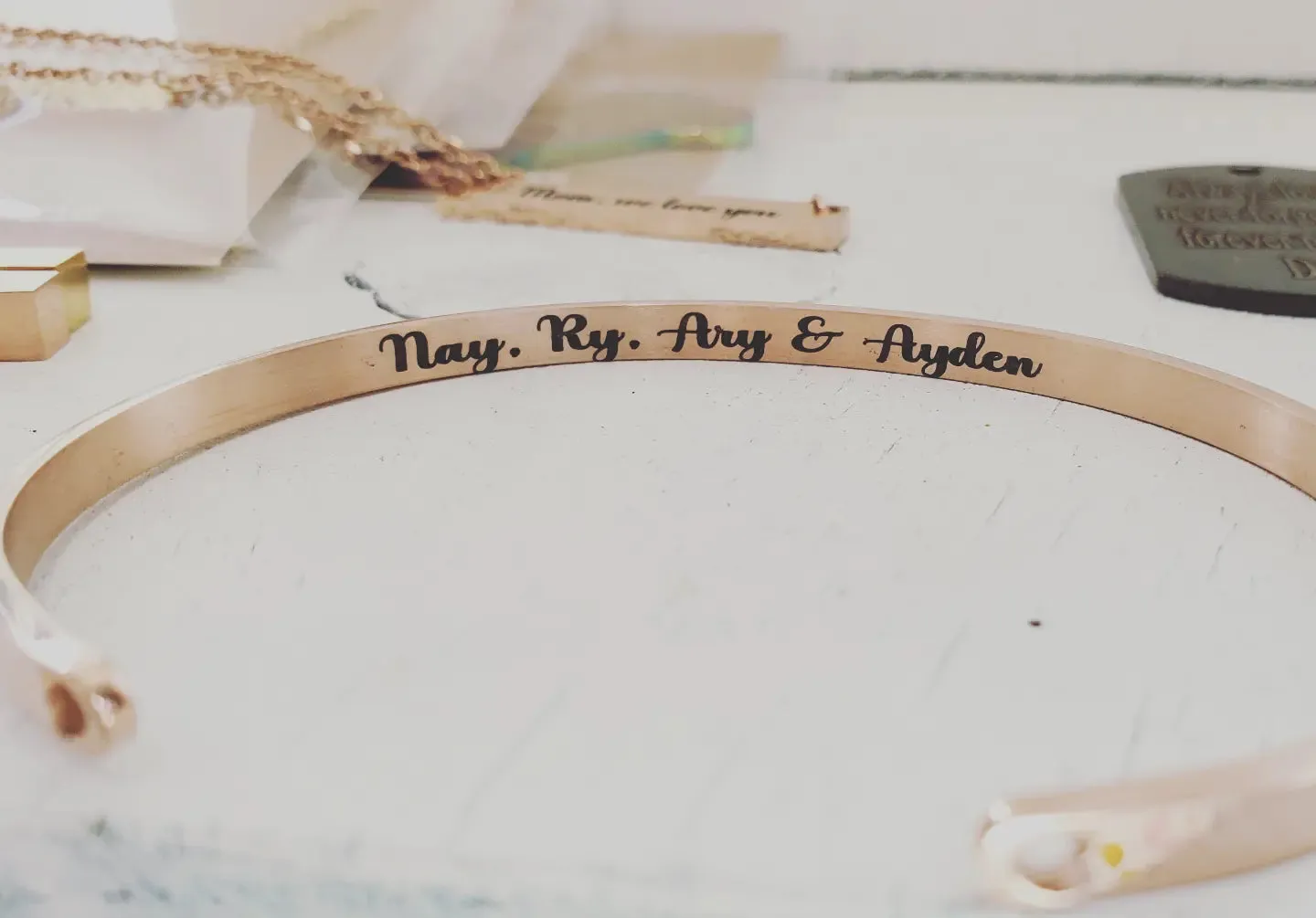 Personalized Rose Gold Cuff Bracelet