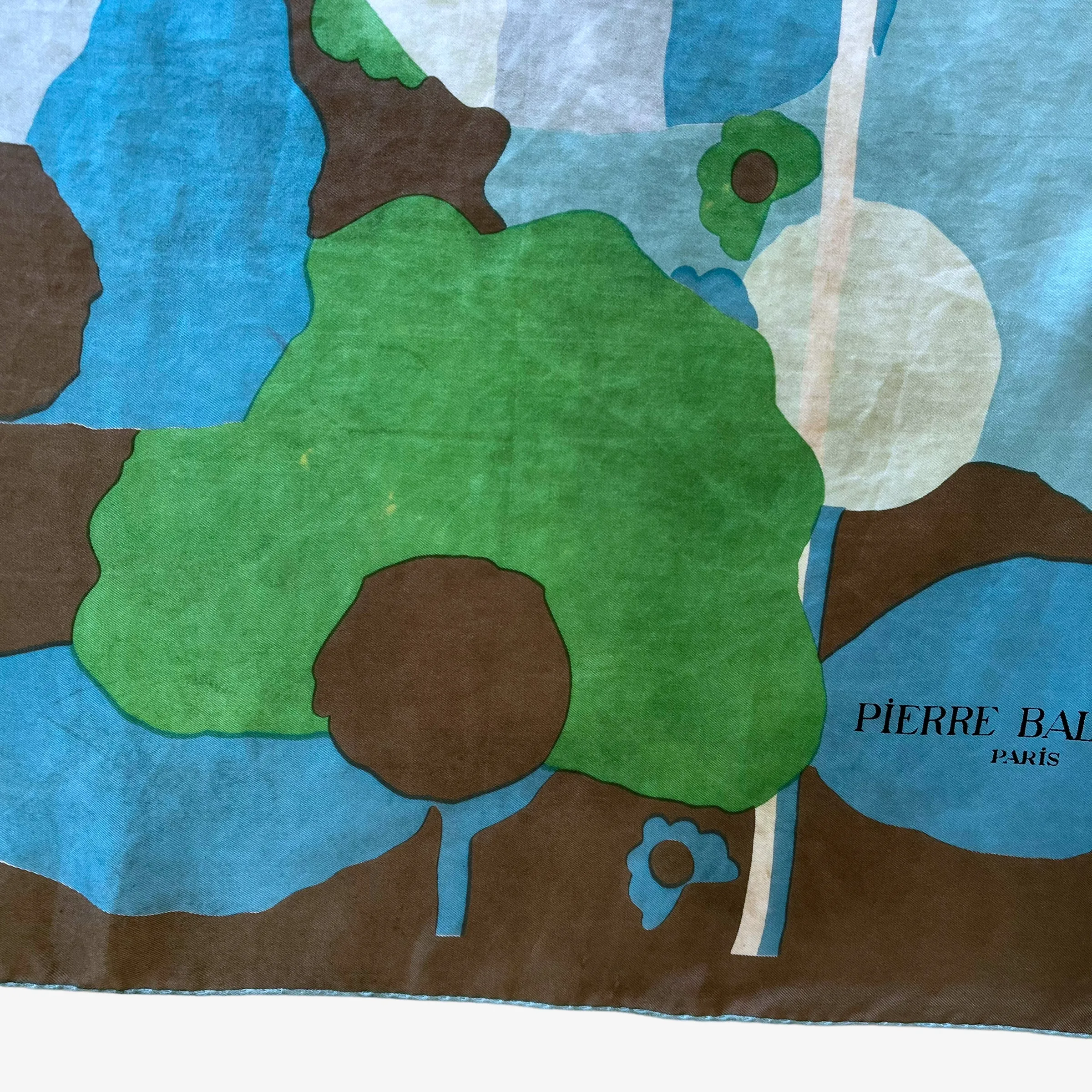 Pierre Balmain Paris Peacock Print Silk Scarf