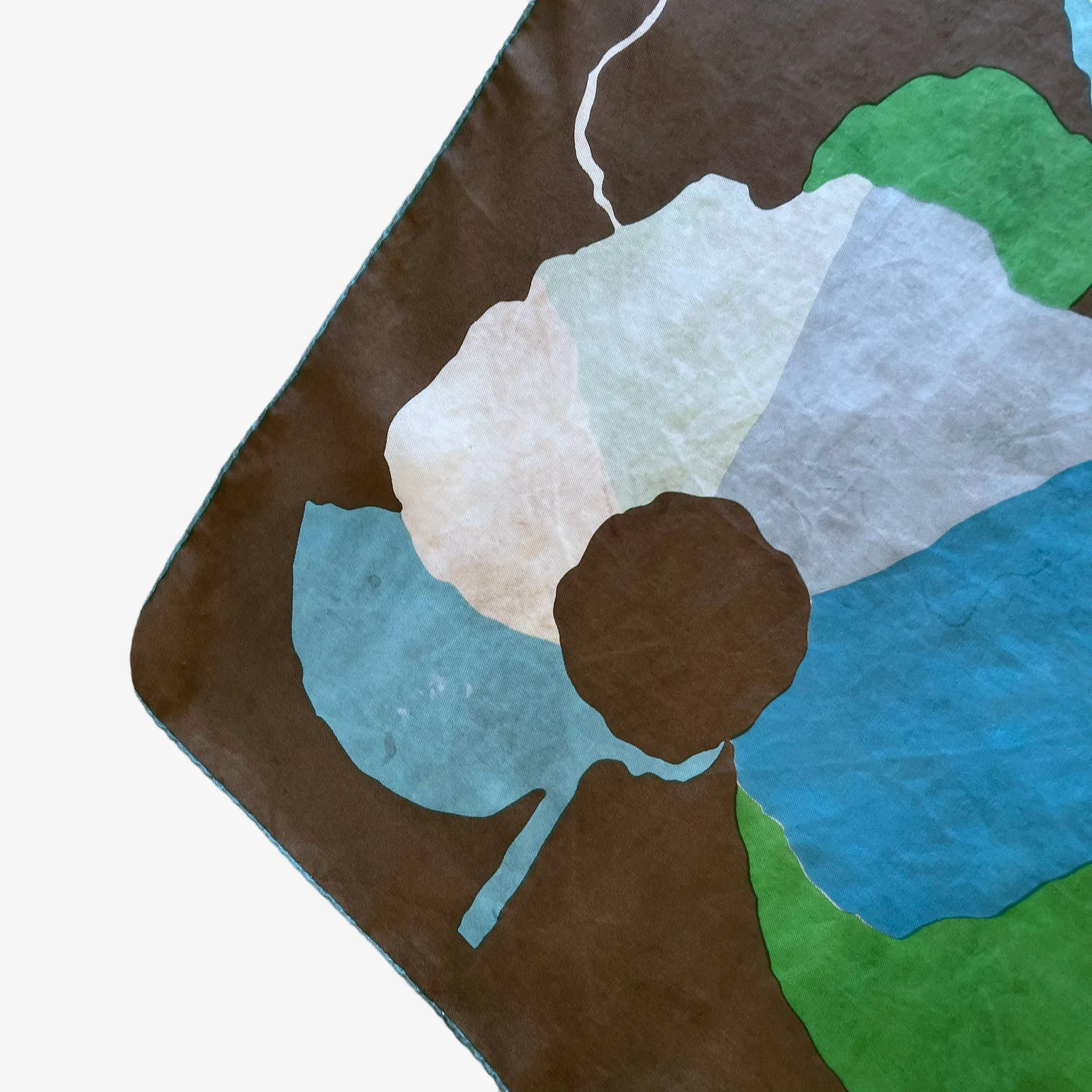 Pierre Balmain Paris Peacock Print Silk Scarf