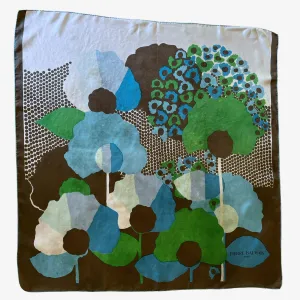 Pierre Balmain Paris Peacock Print Silk Scarf