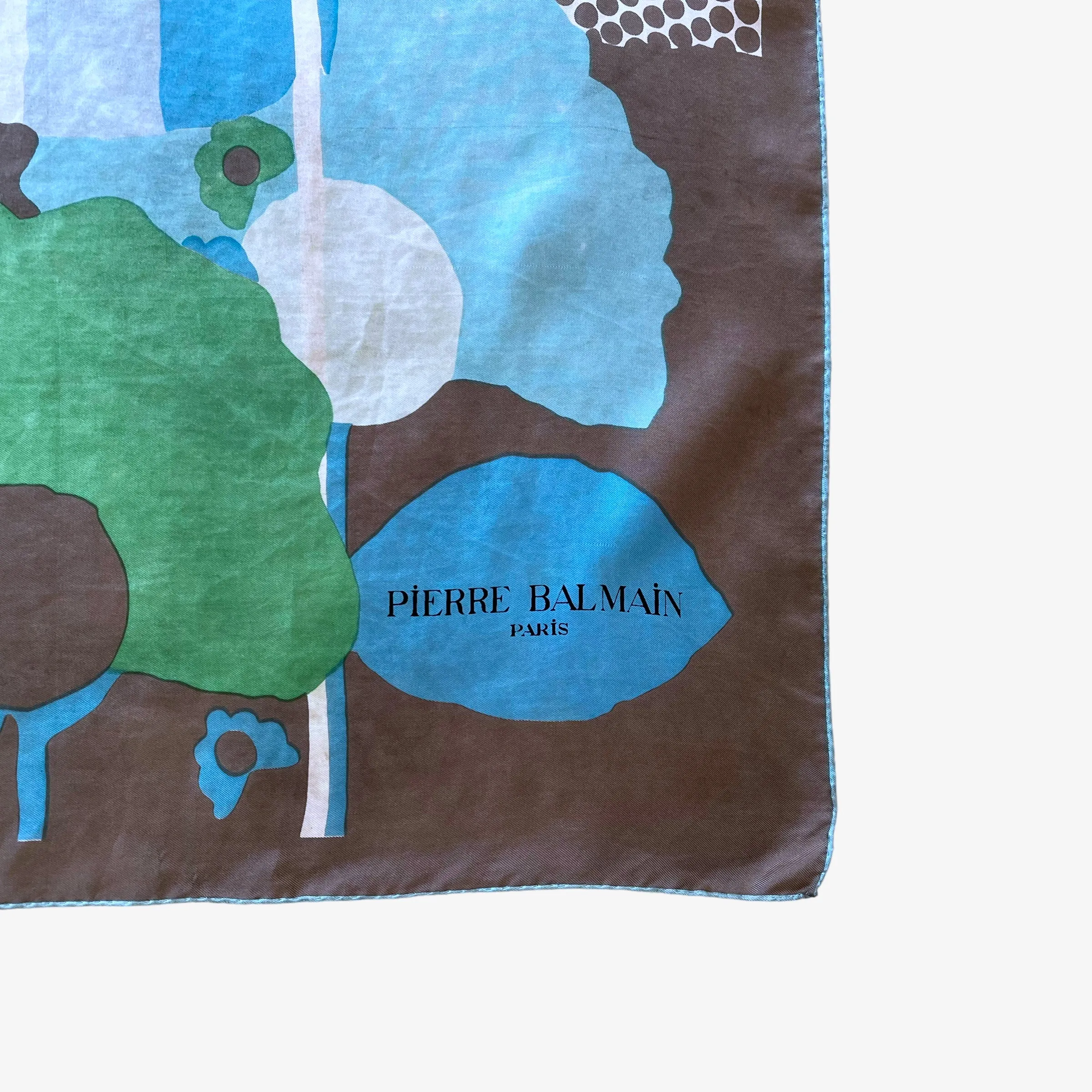 Pierre Balmain Paris Peacock Print Silk Scarf