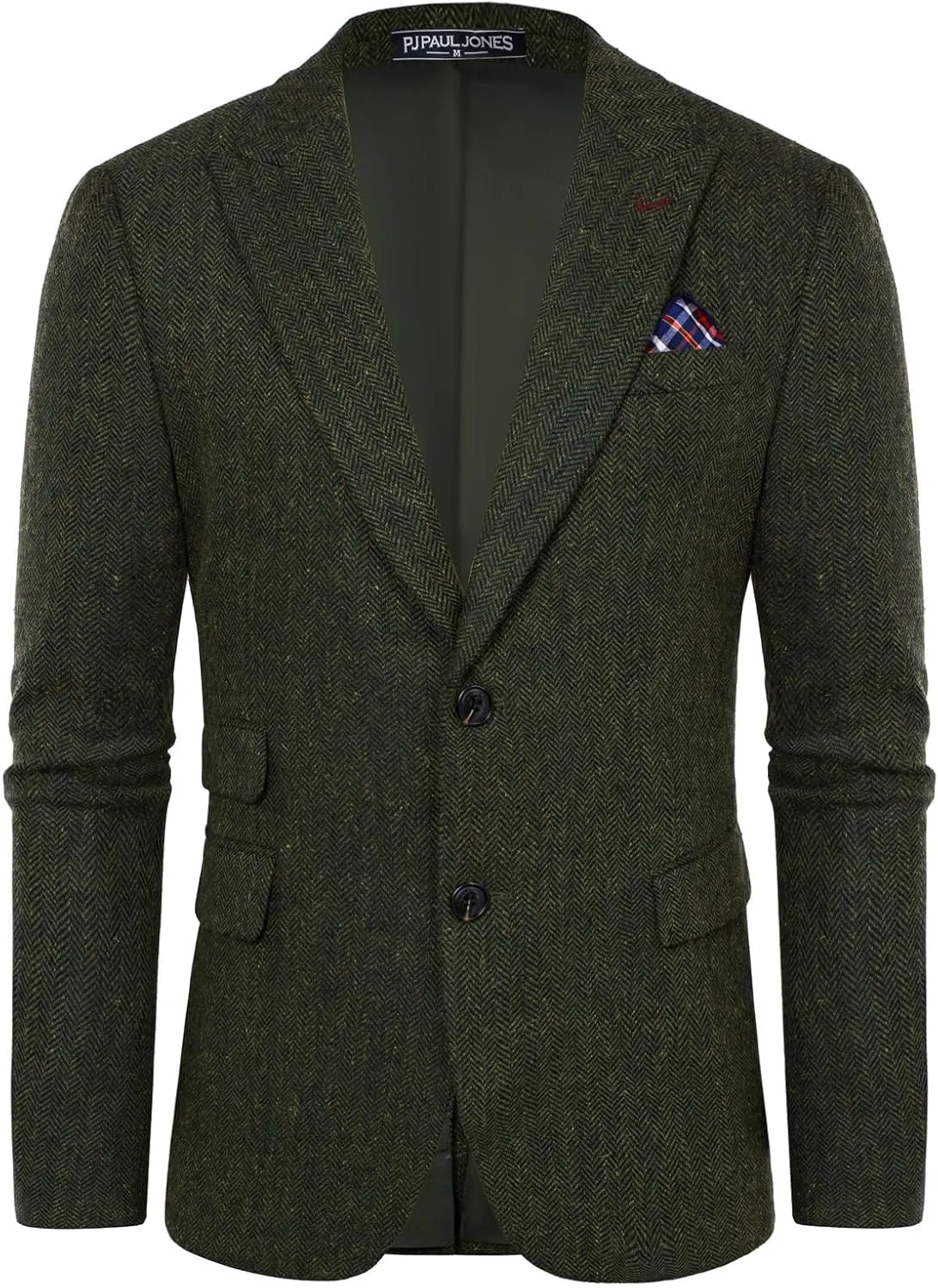 PJ PAUL JONES Men's Vintage Herringbone Tweed Blazers British Wool Blend Sport Coat Jacket