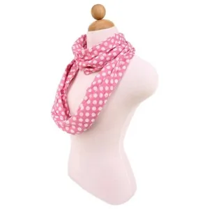 Premium Viscose Polka Dot Infinity Loop Fashion Scarf (Diff Colors Avail), Pink